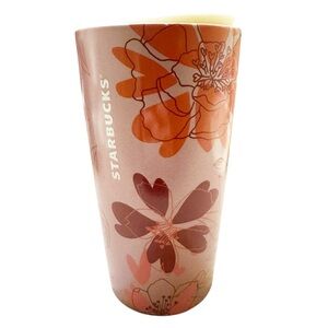 Starbucks 2020 Valentines Travel Mug Pink NWOT Heart 12 Oz /355ml Ceramic